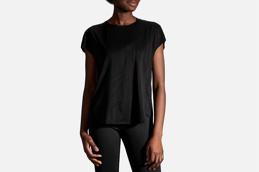 Brooks Spirit Women Athletic Wear & Long Sleeve Running Shirt Black MHN241069